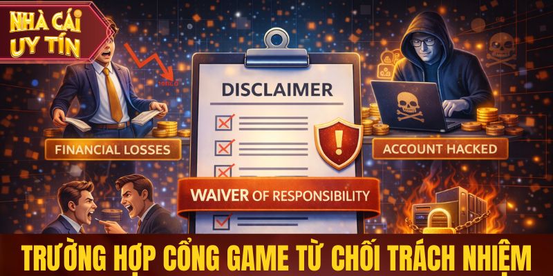 Một số trường hợp cổng game từ chối trách nhiệm